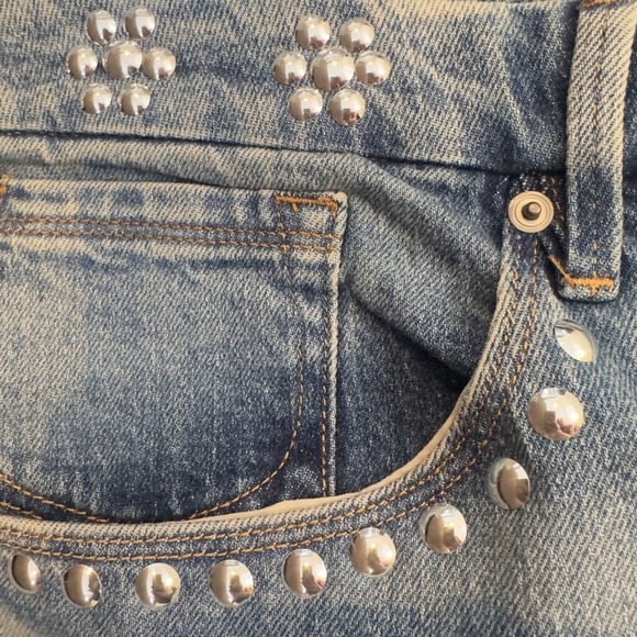 Good American Good Icon Straight Studded Jeans Indigo Plus Size 26 - Picture 8 of 16